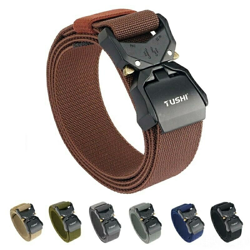 For Men - 登山ベルト 軍用ベルト 自衛隊 belt 作業服 作業用 穴なし ベルト 無段階調整 ナイロンベルト メンズ 超軽量