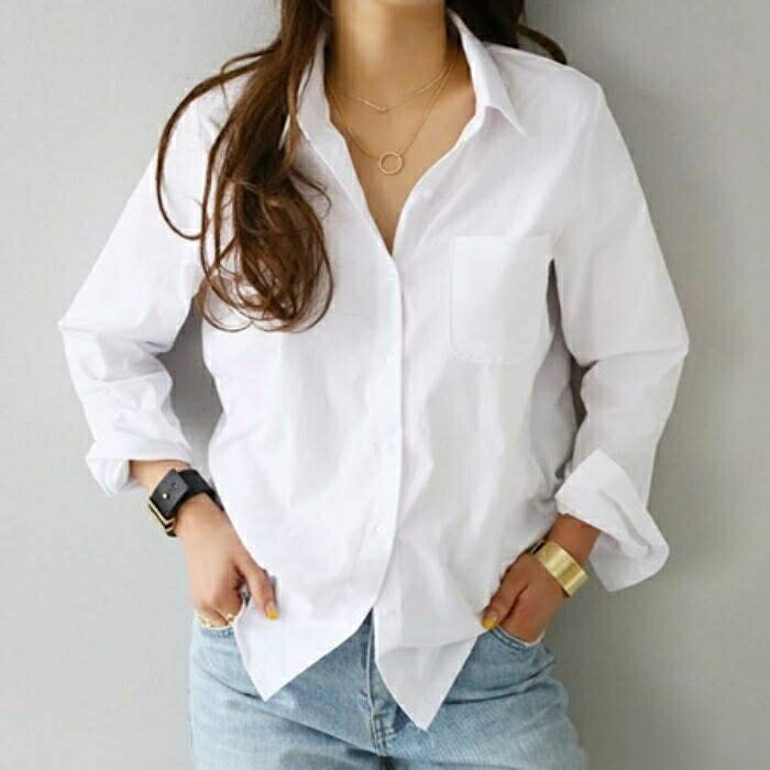 樂天商城 - 大人 きれいめ カジュアル シンプル 前開き 襟付き 長袖 袖あり ブラウス トップス レディース 白シャツ 定番 ベーシック