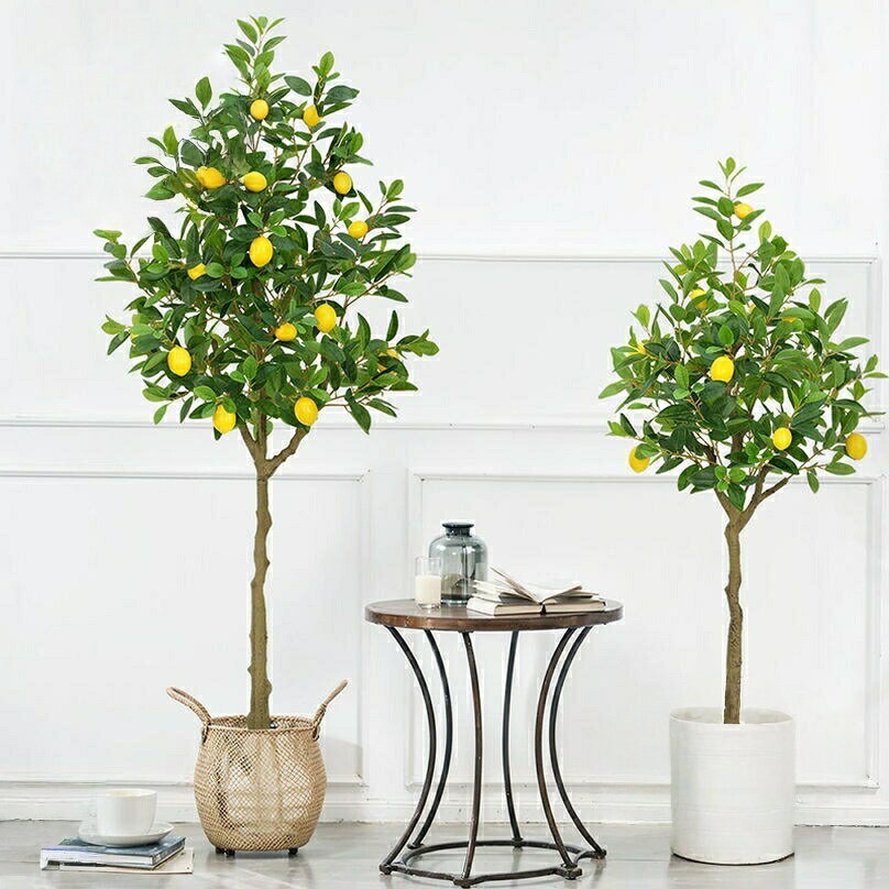 フェイクグリーン インテリア 造樹 人工観葉植物 レモンの木 癒し 造花 観葉樹 人工観覧植物 大型 緑葉 フェイク観葉植物 鉢植え 水やり不要 オフィス 洋室 害虫が発生しない 枯れない