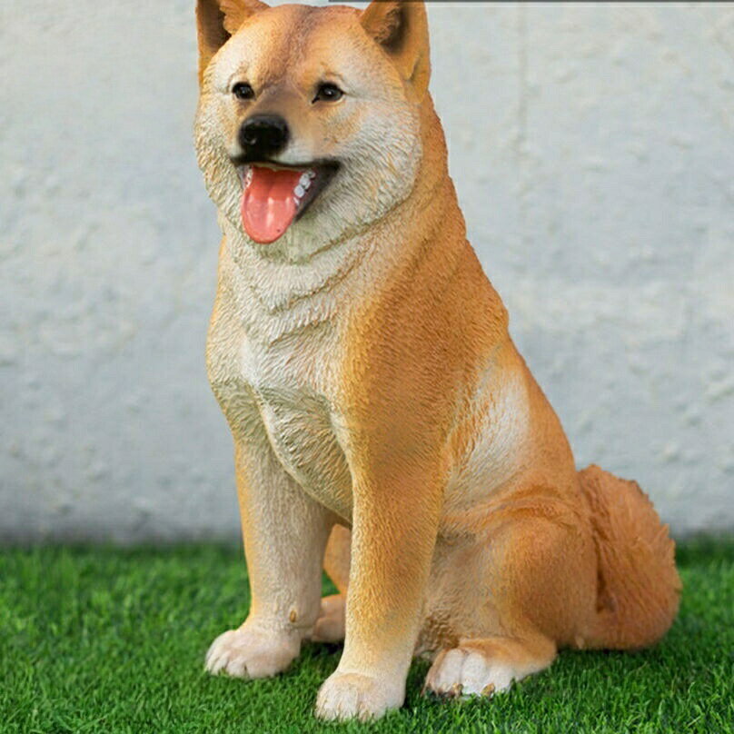 Rakuten - 屋外ガーデン装飾 庭 オブジェ 犬 いぬ 雑貨 北欧雑貨 インテリア雑貨 犬のおきもの 園庭 卓上 机の装飾 ゼントルームの装飾 マスコット 動物の置物 かわいい ドッグ リアル 樹脂材質