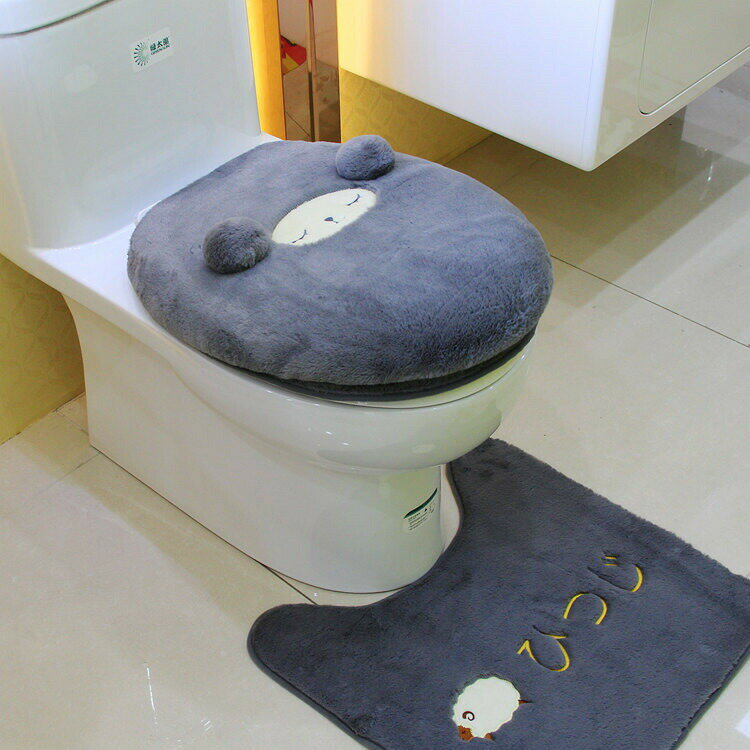 樂天商城 - 便座カバー 3点セット 便座 カバー 厚手 厚め トイレマット フタカバー 蓋カバー ひつじ うさぎ ヒツジ ウサギ トイレ用品 可愛 セット マット