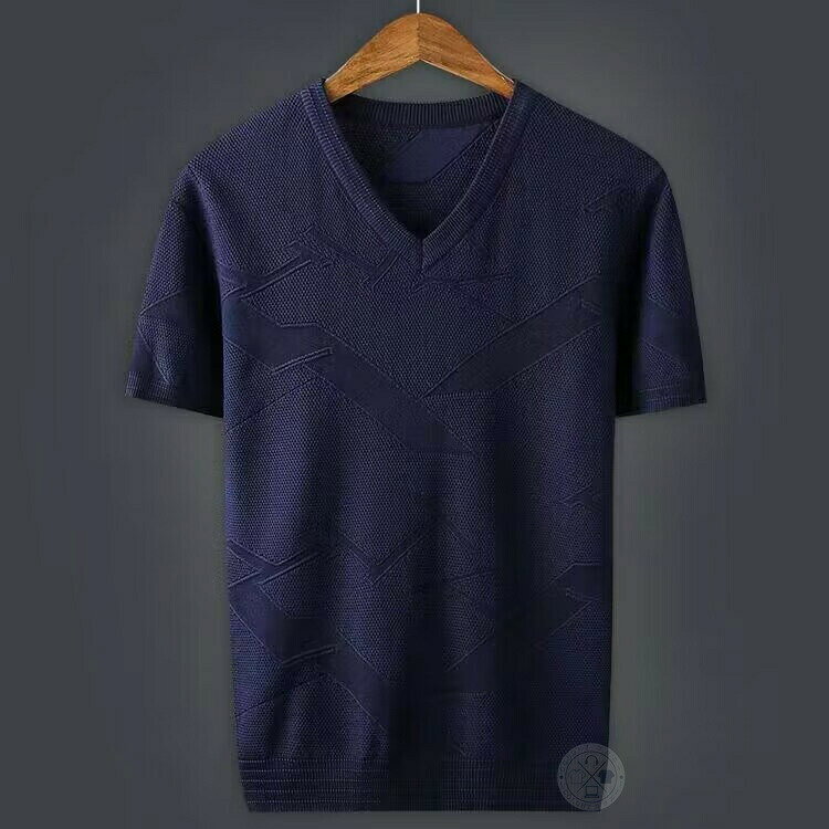 プロスパープラスのニット ニットTシャツ メンズ 春秋 半袖 vネックtシャツ サマーニット Tシャツ カットソー 洗えるニット 半袖ニット 無地 大 ゴルフウェア ニットセーター オフィスカジュアル｜アングル2