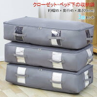 Rakuten - 幅95×奥行45×高さ20cm 空間の匠 衣類収納 衣類ケース クローゼット収納 不織布 洋服収納 衣類用 衣替え 押入れ収納 すきま収納 スリム ベッド下収納 布団シ 透明窓付き ベッド下