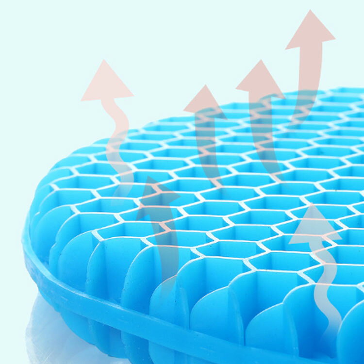 ハニカム お尻 体圧分散 ジェルクッション 腰 二重構造 衝撃吸収 腰痛 座布団 椅子用 無重力 痛み 洗える 暑さ対策 クッション 丸椅子 回転椅子 ジェルク 骨盤矯正 テレワーク [3]