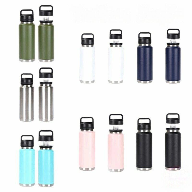 Rakuten - 水筒 1000ml 真空断熱炭酸ボトル ステンレス ハンドルホルダー付 コンパクト 持ち運び ビールOK