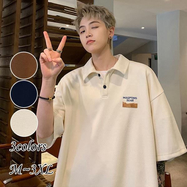 樂天商城 - 【楽天スーパーセール】Tシャツ メンズ おしゃれ スウェット 半袖Tシャツ 夏物 薄手 襟 トレーナー カッコイイ スポーツウェア カジュアル 20代30代 大きいサイズ 学生 通学
