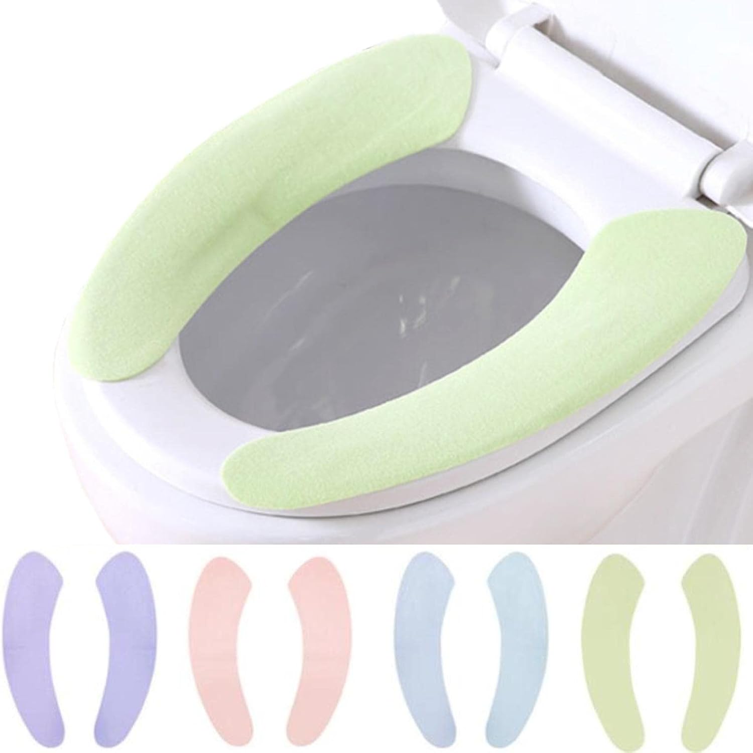 Toilet Mats - 24組48枚セット 便座カバー 便座シート 貼るタイプ 洗える 4色トイレマット mat Toilet OU型対応