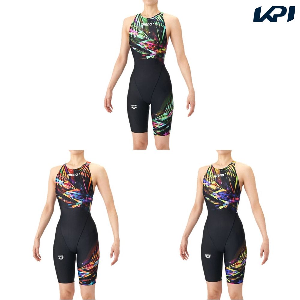 Rakuten - アリーナ ARENA 水泳水着 レディース レーシングワンピーススパッツ（オープンバック・ハーフレッグ） AS6SRC74L