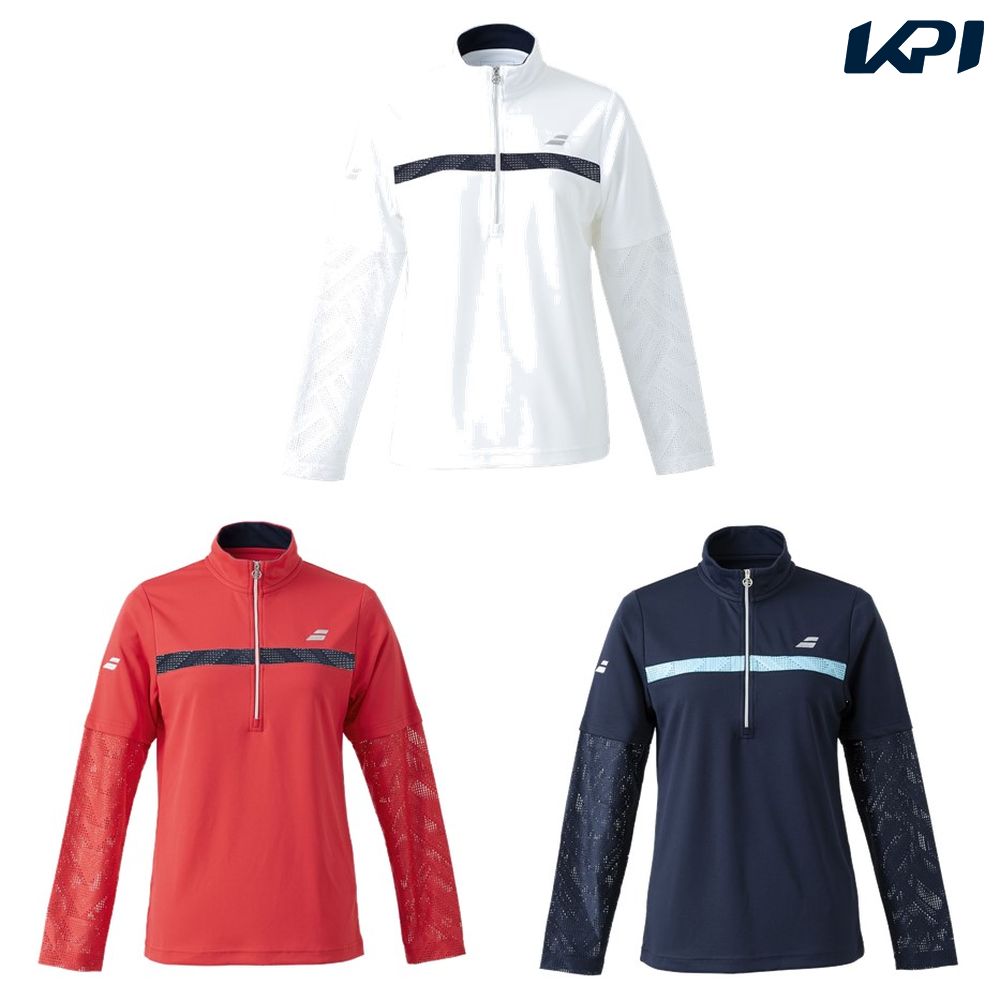 レディースウエア 「あす楽対応」バボラ Babolat テニスウェア レディース PURE LONG SLEEVE SHIRT ハーフジップロングスリーブシャツ BWG2326 2022SS『即日出荷』