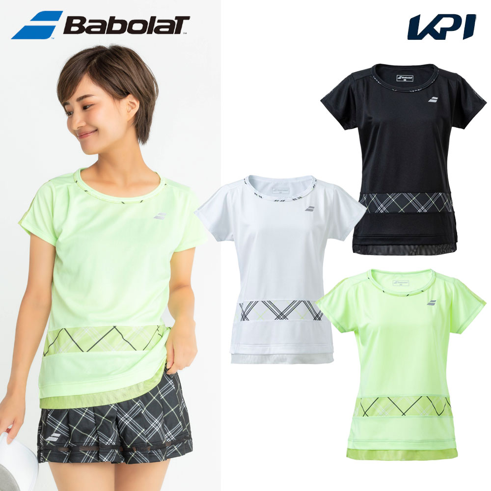 バボラ Babolat テニスウェア レディース PURE SHORT SLEEVE SHIRT 半袖Tシャツ BWG4328 2024SS