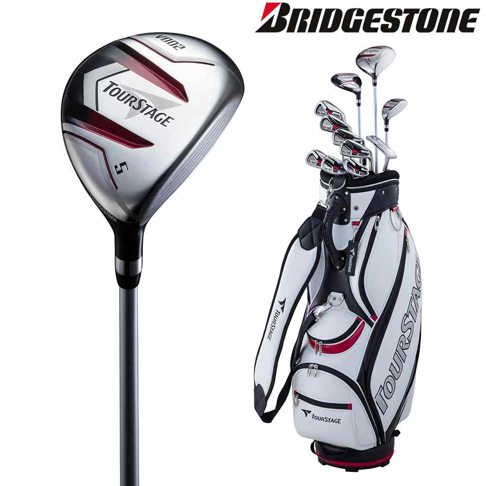 ブリヂストン BRIDGESTONE ゴルフセット商品 ユニセックス TOURSTAGE V002 キャディバッグ付11本セット（スチール：Sセット） V2GSKCS