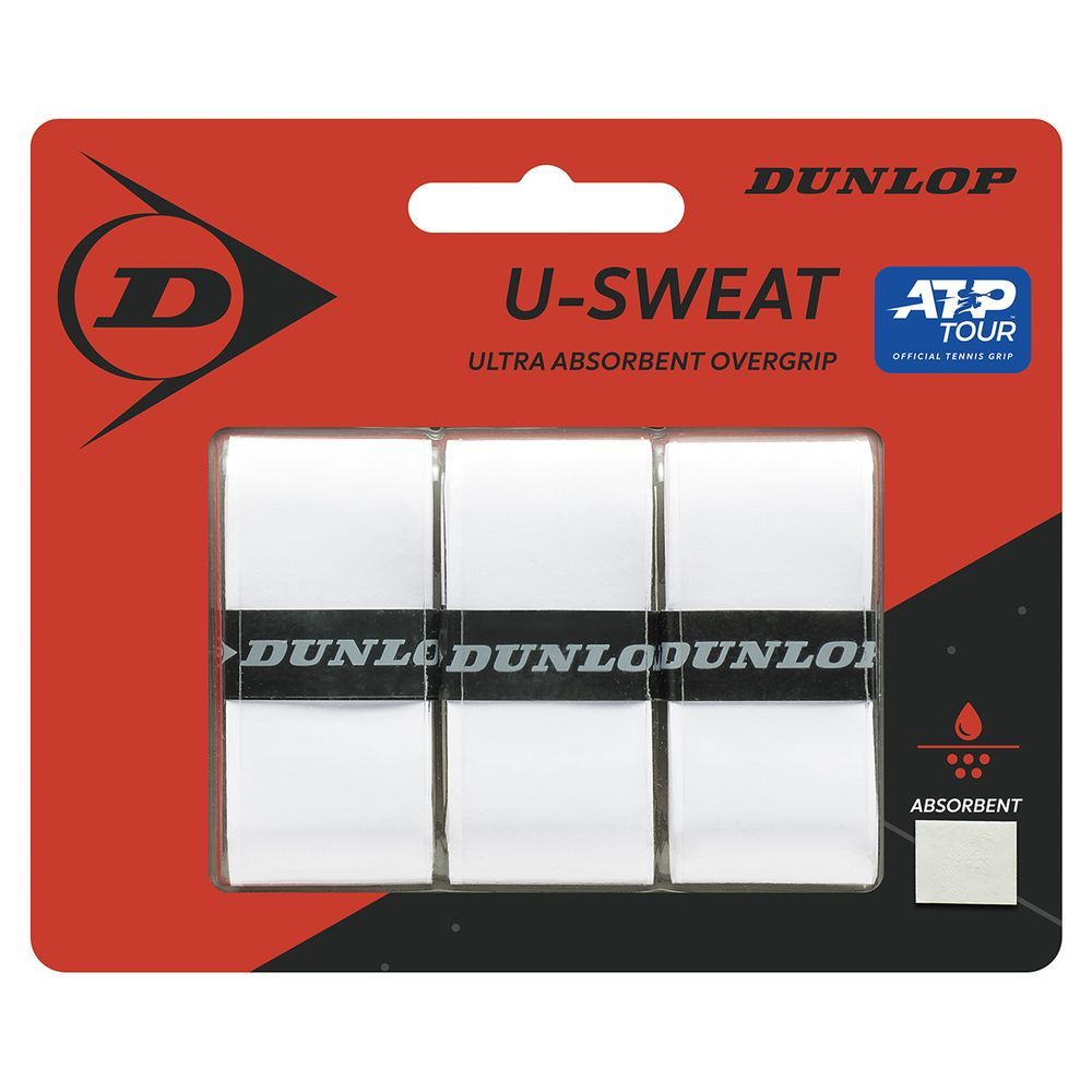 pro sportsの「ポスト投函便で送料無料」ダンロップ DUNLOP テニスグリップテープ【カラーが選べる2個セット】オーバーグリップドライタイプ U-SWEAT 3本入 DTA-2041 DTA-2041x2-PB｜アングル3