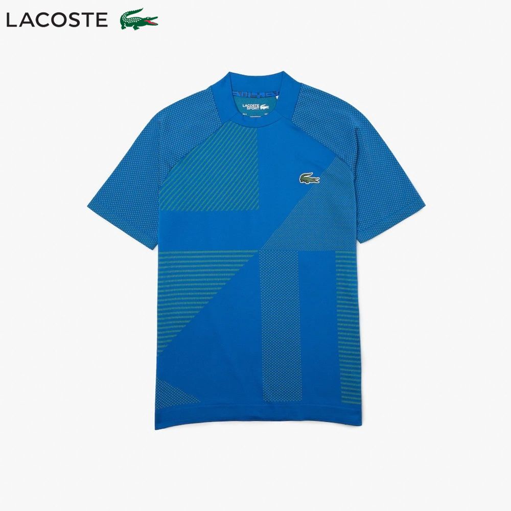 あす楽対応 ラコステ LACOSTE テニスウェア メンズ メドベージェフ アシンメトリーシームレスポロシャツ DH9255L-PTH 2022FW 即日出荷 