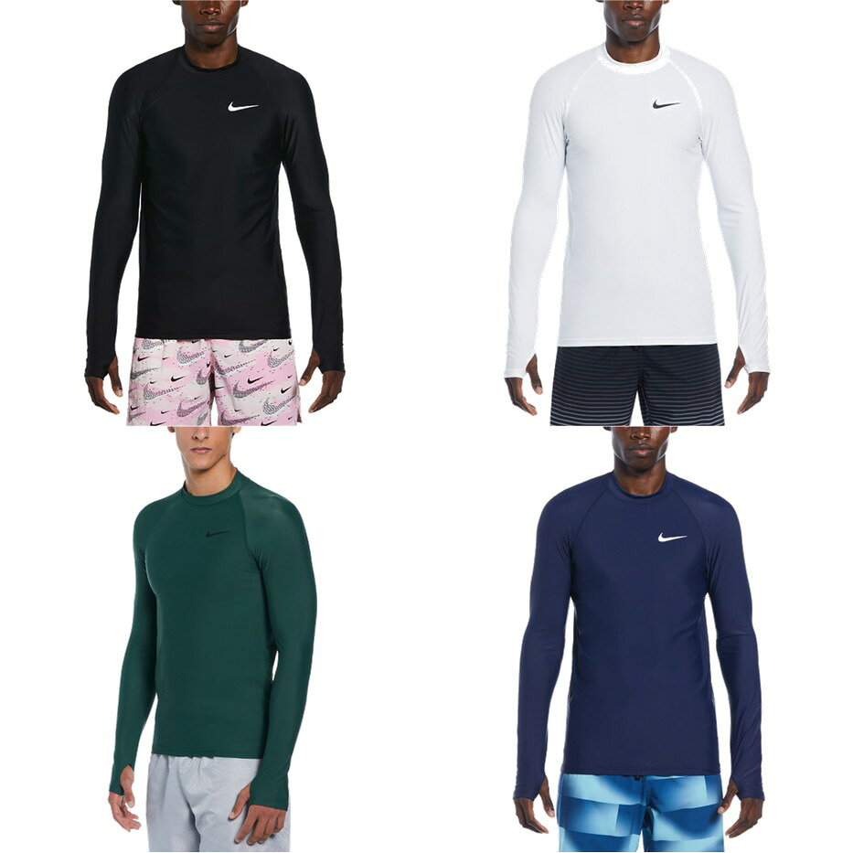 001BLACK(N001) 100WHITE(N100) 392FIR(N392) 440MIDNIGHT(N440) メーカー希望小売価格はメーカーカタログに基づいて掲載しています。 ●伸縮性がよく、スイムやサーフィンに適した長袖ハイドロガード。両袖には親指を通すサムホール、正面下部にはショーツのヒモが通すためのループ付属。首の日焼けを防ぐハイネック仕様。速乾性に優れたDri-FIT素材で快適な着心地。UPF40+で日焼け対策にもおすすめ。 商品説明 ：●素材：ナイロン82％、ポリウレタン18％：●サイズ：チェスト83-90 ナイキ NIKE 水泳 水着 水泳水着 ホワイトウォーター　長袖ハイドロガード
