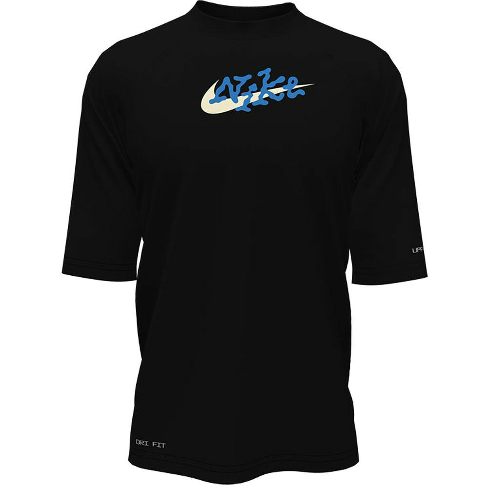 pro sportsのナイキ NIKE 水泳水着 ジュニア スクリブル　半袖ハイドロガード NESSE830｜アングル2