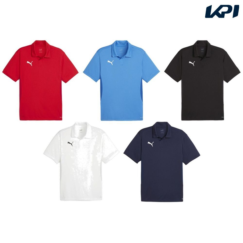 Pレッド(01) BlueLM-White-TRYL(02) Pブラック(03) Pホワイト(04) Pネイビー(06) メーカー希望小売価格はメーカーカタログに基づいて掲載しています。 シンプルなシルエットでどんなシーンでも活躍してくれるマルチポロシャツです。吸水速乾の生地を使用しているため、アクティブシーンでもべたつかず快適にお過ごしいただけます。一着持っておくと重宝すること間違いなしです。 商品説明 素材・材質：本体/ポリエステル100%、切替/ポリエステル100%原産国：ベトナム特徴：・dryCELL/吸水速乾の高機能素材により、運動中の衣服内もドライで快適：詳細:レギュラーフィット、襟付き、半袖、レギュラー丈、右胸にキャットロゴ プーマ PUMA サッカー ウェア サッカーウェア TEAMGOAL マルチ ポロ 2024SS
