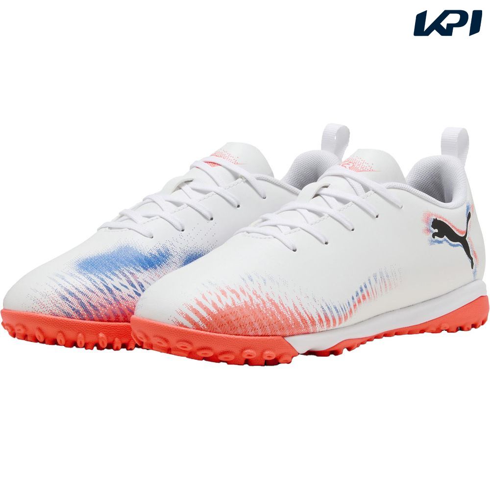 WH-BK-GRD(01) メーカー希望小売価格はメーカーカタログに基づいて掲載しています。 固い土/人工芝グラウンドでのトレーニング対応。柔らかく軽量なメッシュアッパー、ボールグリップを強化する隆起したメッシュラインを採用した、FUTURE 8 MATCH。靴紐ありでもなしでも使用でき、汎用性の高い薄型のマルチスタッドゴム底を使用しています。ミッドソールにはEVA素材が使われており、成長期のお子様の足への負担を軽減。FUTURE 8 MATCH でプレイメーカーとしてのあなたの創造力を解き放ちます。より良い未来への一歩として、アッパーに30%以上のリサイクル素材を使用しています。 商品説明 素材・材質：人工皮革、合成樹脂(EVA樹脂)、ゴム底原産国：インドネシア特徴：・ADAPTIVE/PERSONALIZED FIT。・ソフト メッシュ+ ストレッチ ニット/柔らかく軽量なメッシュで、快適性とボールへのフィーリングを高めます。ミッドカット構造の伸縮性のあるニットベースは、柔軟でサポート力のあるフィット感と自由な動きを提供。・サポーティング テープ/中足部にPUテープを貼り、ロックダウンと安定性を確保。・AMPLIFY SKILLS。・エンボスライン ＆ グリップコントロール/エンボスで施されたラインとアッパー表面上のグリップコントロールテクノロジーの組み合わせにより、ボールのグリップとコントロール性が向上。：詳細:ロープロファイルのマルチスタッドゴム底とEVAミッドソール、レギュラー、TT/人工芝や固い土のグラウンドでの使用に適しています プーマ PUMA サッカー スパイク サッカースパイク フューチャー 8 プレイ TT + MID JR