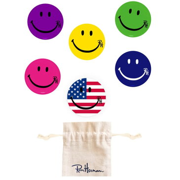 ロンハーマン スマイルロゴ バッジ 6こセット Ron Herman Smile Pin Pack Flag【8888719097-flag】【選べる福袋対象商品B】