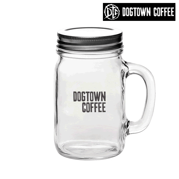 DOGTOWN COFFEE/ドッグタウンコーヒー/Mason Jar with Lid (16oz.)/オリジナルロゴ メイソンジャー(16.oz)【dtc003-clear】n