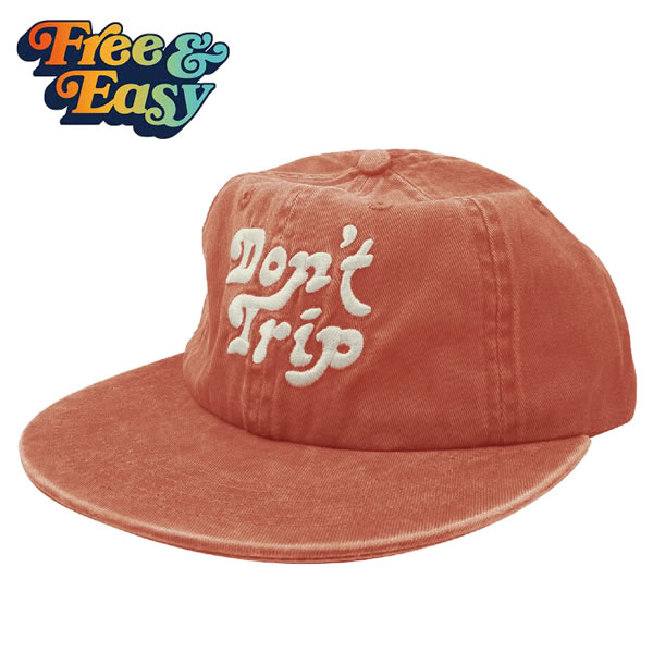 【取寄商品】Free&Easy Don't Trip Washed Hat フリーアンドイージー ロゴ キャップ【ht150-terra】