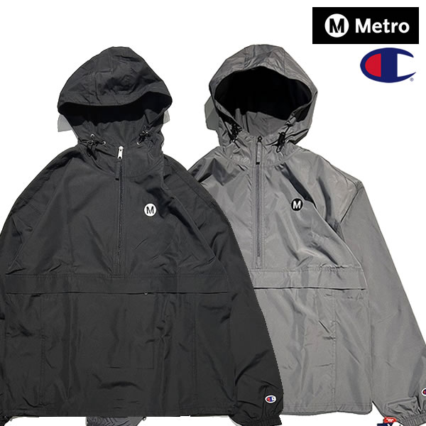 Metro Embroidered Champion Packable Jacket　メトロ オフィシャル ロゴ アノラック チャンピオン製swmna