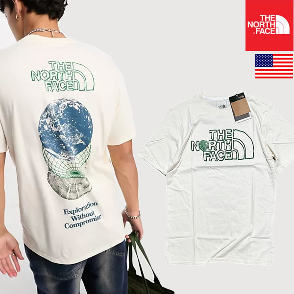 The North Face world back print Tee ノースフェイス USAモデル メンズ ロゴ Tシャツswqa