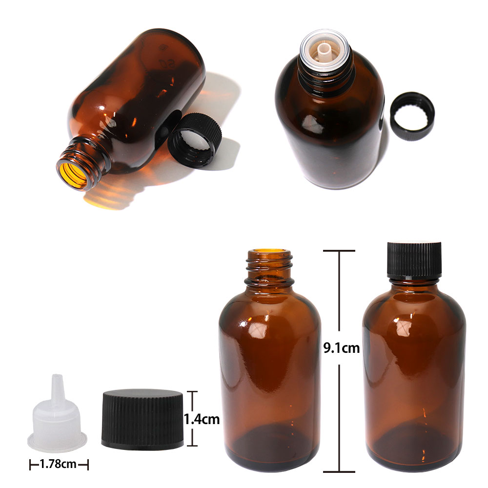 遮光瓶 60ml 黒キャップ、ドロッパー付き 10本・丸スポイト 1.0ml 10本 20点セット...