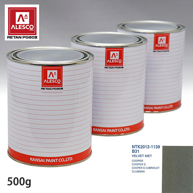 関西ペイント PG80 調色 BMW MINI B31 VELVET MET 500g（原液） スプレーガン 塗装 自動車塗装 自動車用塗料 スプレーガン用塗料 自動車ペイント