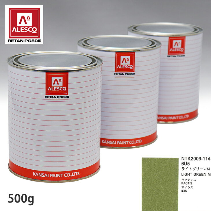 関西ペイント PG80 調色 トヨタ 6U5 ライトグリーンM 500g（原液） スプレーガン 塗装 自動車塗装 自動車用塗料 スプレーガン用塗料 自動車ペイント