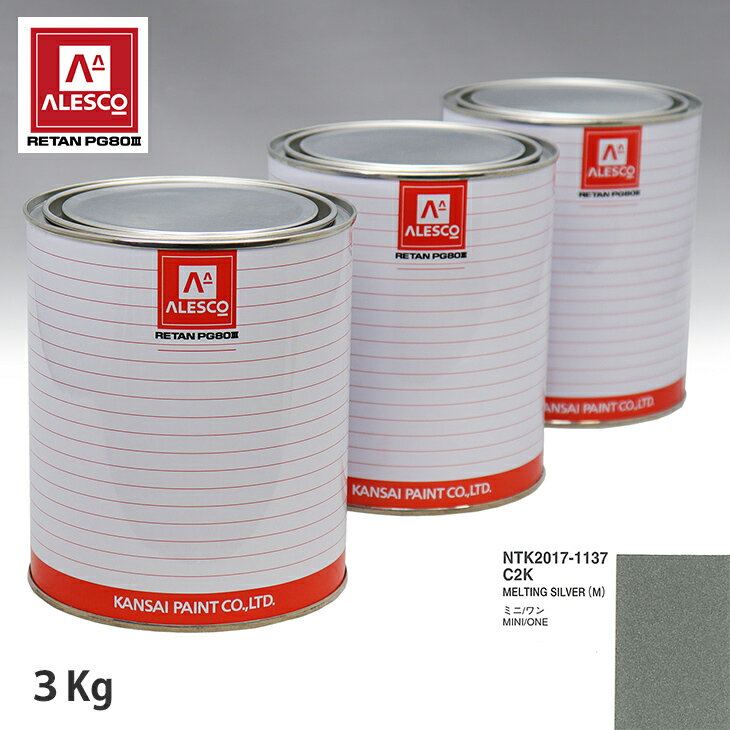 関西ペイント PG80 調色 BMW MINI C2K MELTING SILVER(M) 3kg（原液） スプレーガン 塗装 自動車塗装 自動車用塗料 スプレーガン用塗料 自動車ペイント