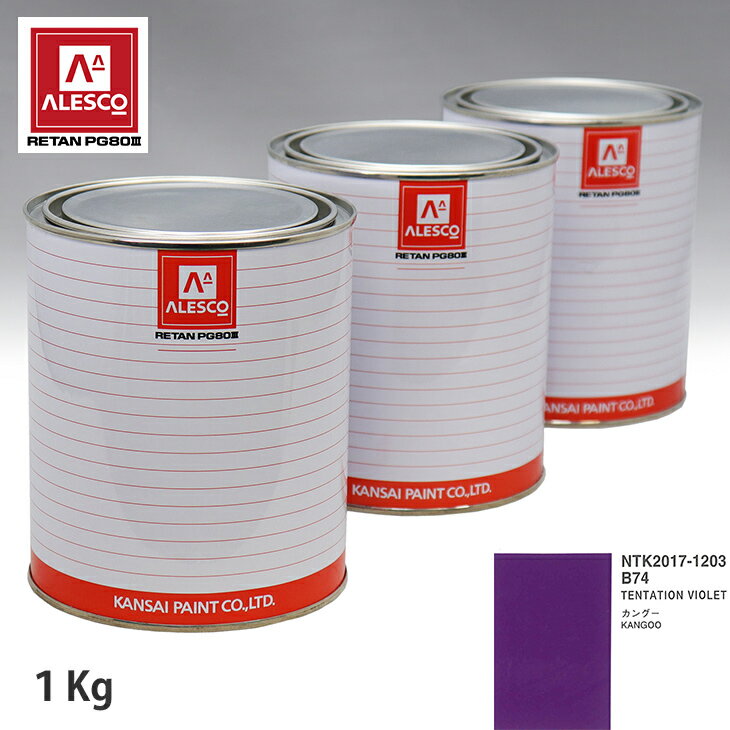 関西ペイント PG80 調色 ルノー B74 TENTATION VIOLET 1kg（原液） スプレーガン 塗装 自動車塗装 自動車用塗料 スプレーガン用塗料 自動車ペイント