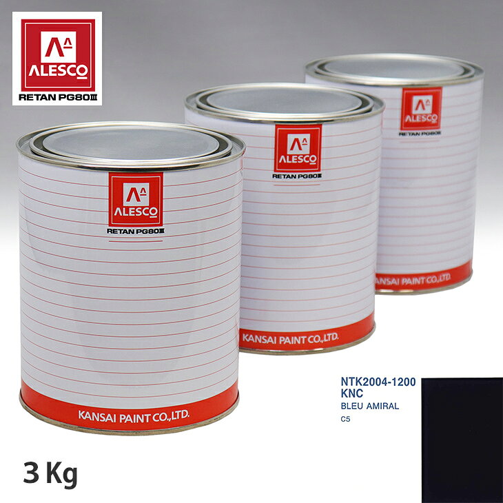 関西ペイント PG80 調色 シトロエン KNC BLEU AMIRAL 3kg（原液） スプレーガン 塗装 自動車塗装 自動車用塗料 スプレーガン用塗料 自動車ペイント