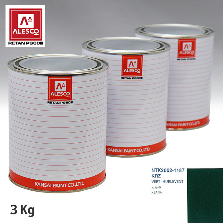 関西ペイント PG80 調色 シトロエン KRZ VERT HURLEVENT 3kg（原液） スプレーガン 塗装 自動車塗装 自動車用塗料 スプレーガン用塗料 自動車ペイント