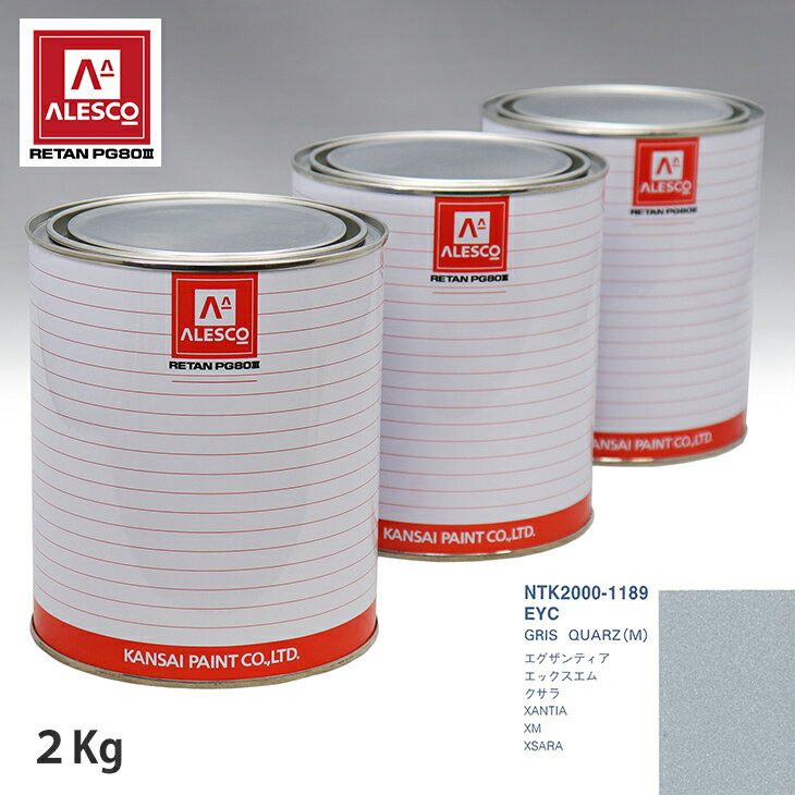 関西ペイント PG80 調色 シトロエン EYC GRIS QUARZ(M) 2kg（原液） スプレーガン 塗装 自動車塗装 自動車用塗料 スプレーガン用塗料 自動車ペイント
