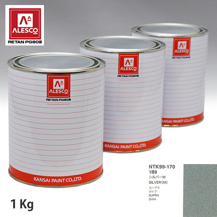 関西ペイント PG80 調色 トヨタ 1B9 シルバーM 1kg（原液） スプレーガン 塗装 自動車塗装 自動車用塗料 スプレーガン用塗料 自動車ペイント