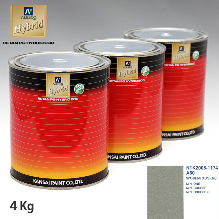 関西ペイント ハイブリッド 調色 BMW MINI A60 SPARKLING SILVER MET　4kg（希釈済）