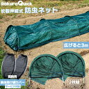 【虫除け両腕メッシュカバー付】 RakuraQuick 伸縮 3m 防虫ネット 2枚セット 虫除け 防虫シート メッシュネット ガーデニング 家庭菜園 食物カバ...