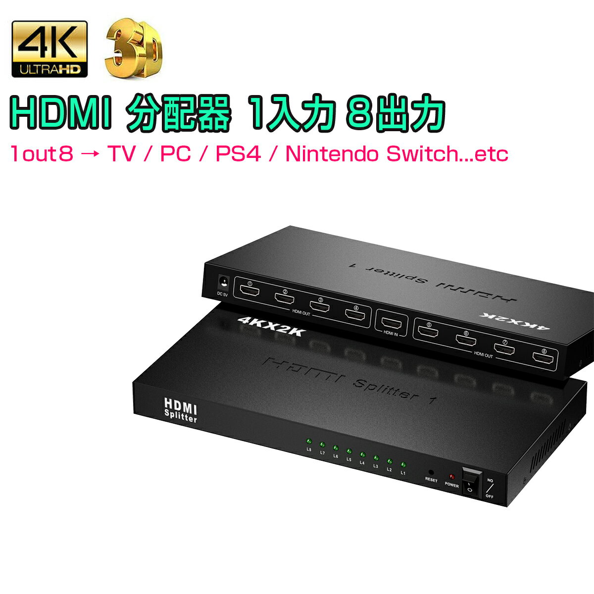HDMIʬ۴ hdmi ץå 18 4k 2K 3D б 2160P HDMI1.4b HDCP 1.4 HDMI 쥯 TV PC Xbox PS4 ǤŷƲå Fire TV Stick AppleTV ץб 1ݾ