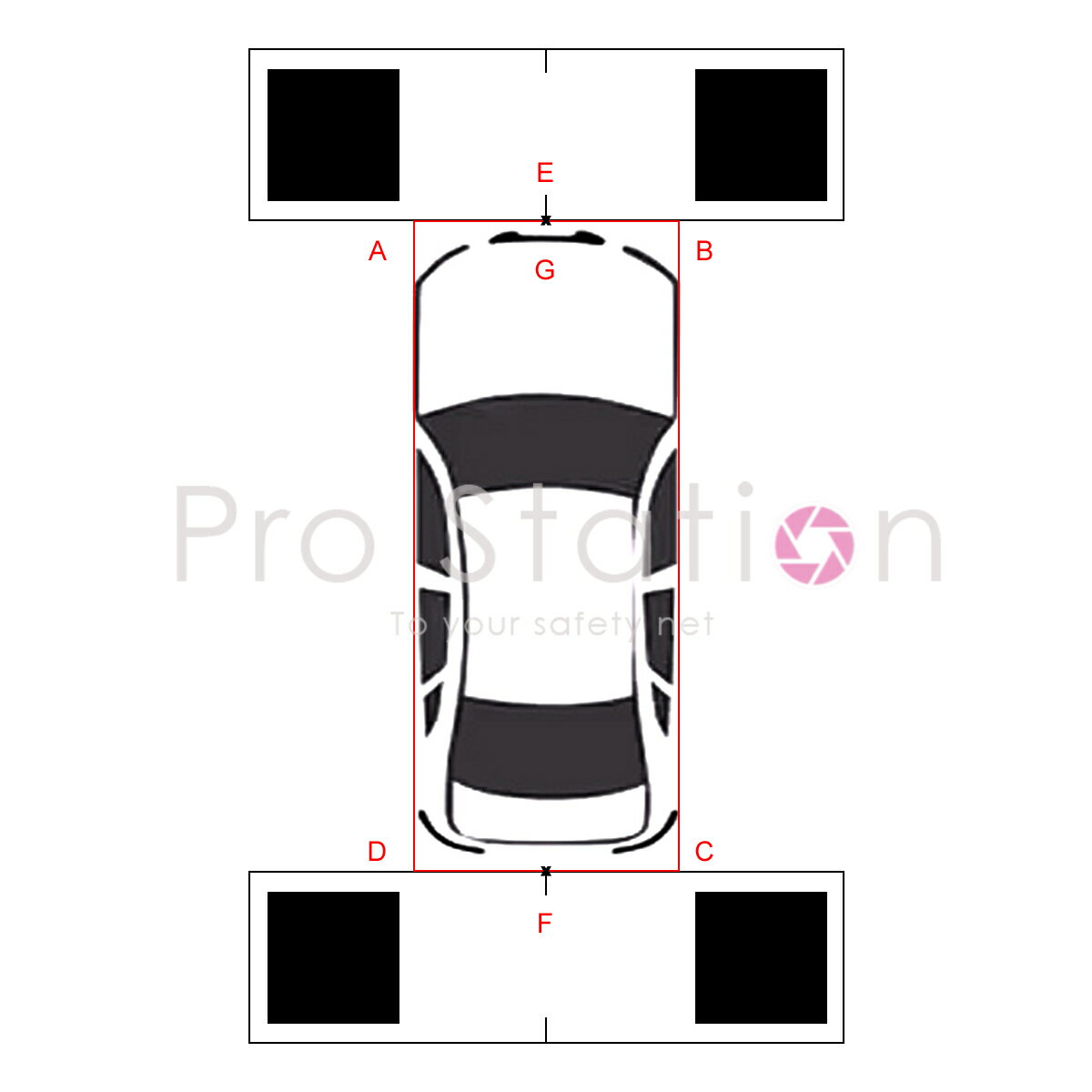 3Dアラウンドビュー調整シート前後4.4*1.2M 中型大型車対応 自動調整・設定(Automatic Calibration)