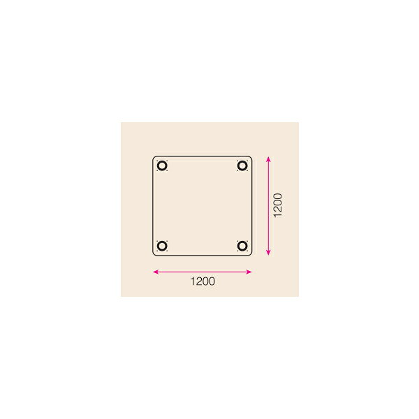 井上金庫 テーブル 角型 IFMT-1212 W1200 D1200 H700 介護・福祉施設向け固定脚テーブル [3]