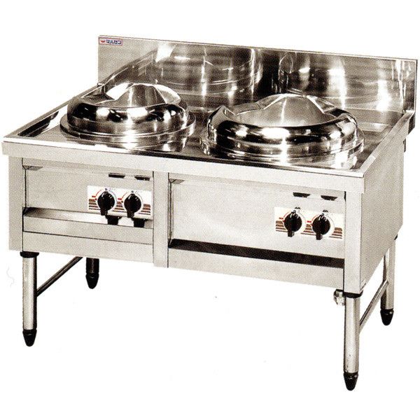 マルゼン デラックスタイプ 中華レンジ 内管式 2口レンジ イタメ＋ソバ MR-502