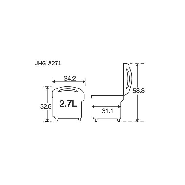 プロストアのタイガー 電子ジャー（保温専用）JHG-A271 FT 1升5合 カトレア｜アングル3