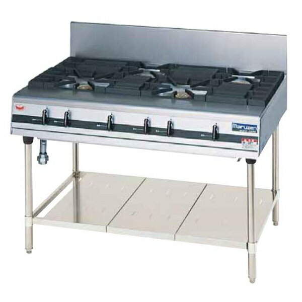 マルゼン パワークック ガステーブル [スーパーバーナー搭載] MGTXS-127F 4口コンロ W1200×D750×H800