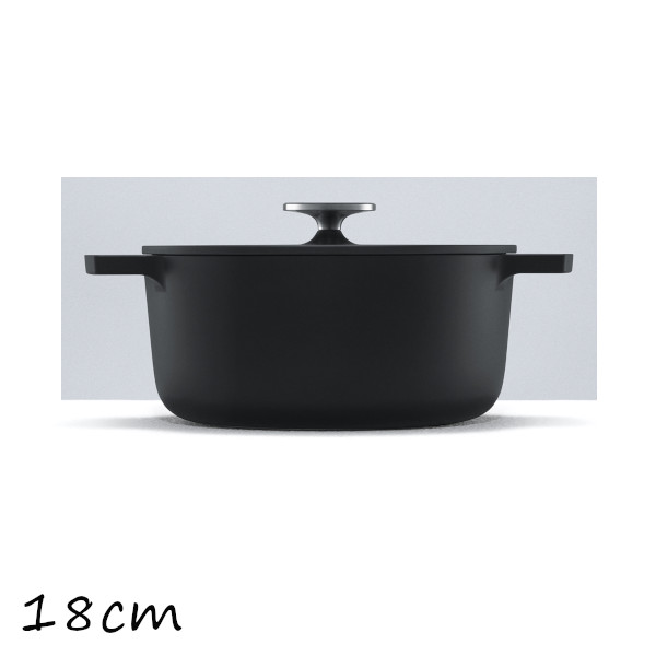 樂天商城 - リンナイ 無水調理鍋 Leggiero (レジェロ) 18cm 高品質アルミ鋳物 RBO-MN18A(MB) ブラック