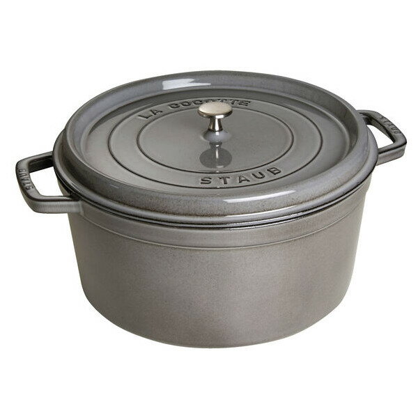 Ih/Gas Compatible - staub ストウブ ピコ ココット 丸 30cm IH対応 グレー