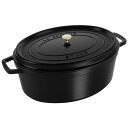 staub ストウブ ピコ ココット 楕円 33cm IH対応 ブラック
