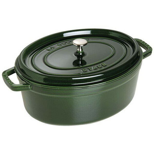 31 cm〜35 cm - staub ストウブ ピコ ココット 楕円 33cm IH対応 バジルグリーン