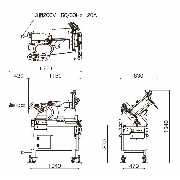 WATANABE 冷凍スライサー WBG-410S 三相200V 冷凍肉 (-6℃～-2℃) のスライス