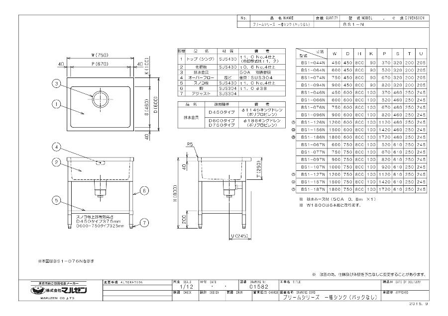 �ޥ를�� 1�奷�� BS1-077N ή���� �֥꡼�ॷ�꡼�� SUS430