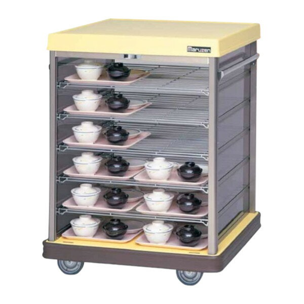 マルゼン 配膳車 MHNC-24S【組立式】SUS304 棚網タイプ・コンパクトサイズ W830×D775×H1100 病院・介護・学校・給食